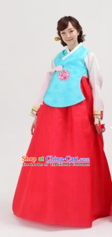 Korean Traditional Palace Clothing Hanbok Blue Vests for Women