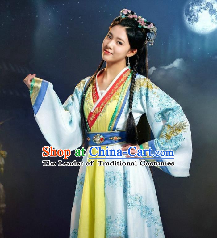 Chinese Ancient Infanta Costume Ming Dynasty Princess Embroidered Dress for Women