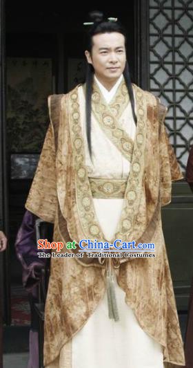 Chinese Ancient Ming Dynasty Emperor Yongle Zhu Di Clothing Embroidered Imperial Robe for Men