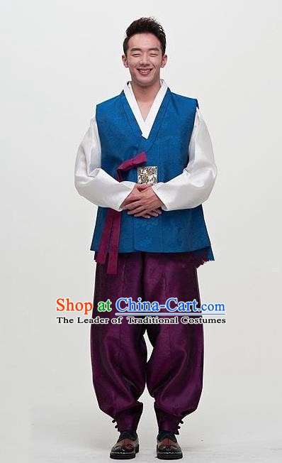 Asian Korean Male Hanbok Ancient Korean Traditional Bridegroom Costumes for Men