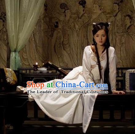 Chinese Ancient Ming Dynasty Courtesan Liu Rushi Embroidered Dress Costume for Women