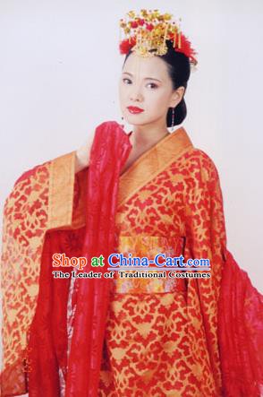 Chinese Ancient Ming Dynasty Qinhuai Courtesan Liu Rushi Embroidered Dress Costume for Women