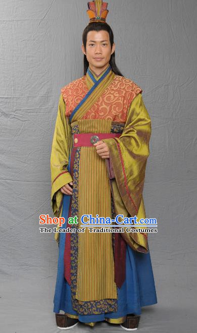 Chinese Song Dynasty Emperor Zhao Guicheng Clothing Ancient Majesty Replica Costume for Men