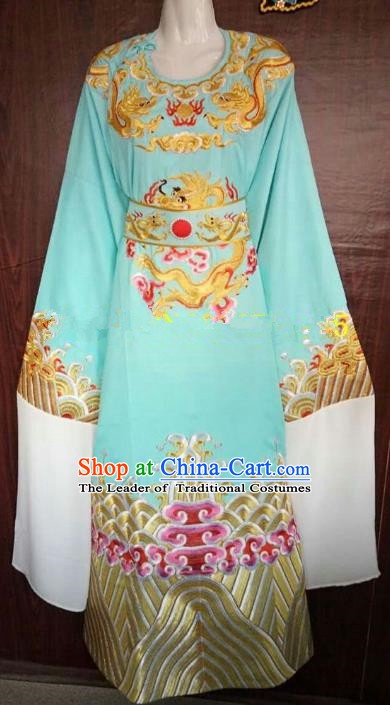 China Traditional Beijing Opera Niche Green Dragon Robe Chinese Peking Opera Number One Scholar Scholar Costume