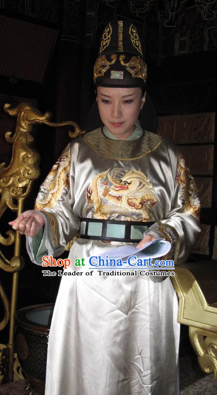 Chinese Traditional Tang Dynasty Empress Embroidered Dress Queen Wu Zetian Replica Costume for Women