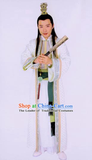 Traditional Chinese Tang Dynasty Prince Li Quan Hanfu Replica Costume for Men