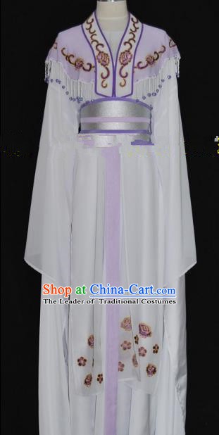 Traditional Chinese Beijing Opera Princess Purple Dress Peking Opera Diva Embroidered Costume