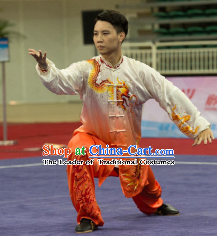 Top Taiji Garment Long Sleeves Kung Fu Uniforms Tai Chi Uniforms Martial Arts Blouse Pants Kung Fu Suits Kungfu Outfit Professional Kung Fu Clothing Complete Set for Men Boys Kids Teenagers
