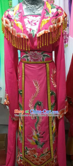 Top Grade Chinese Beijing Opera Actress Empress Embroidered Rosy Dress China Peking Opera Palace Lady Costume