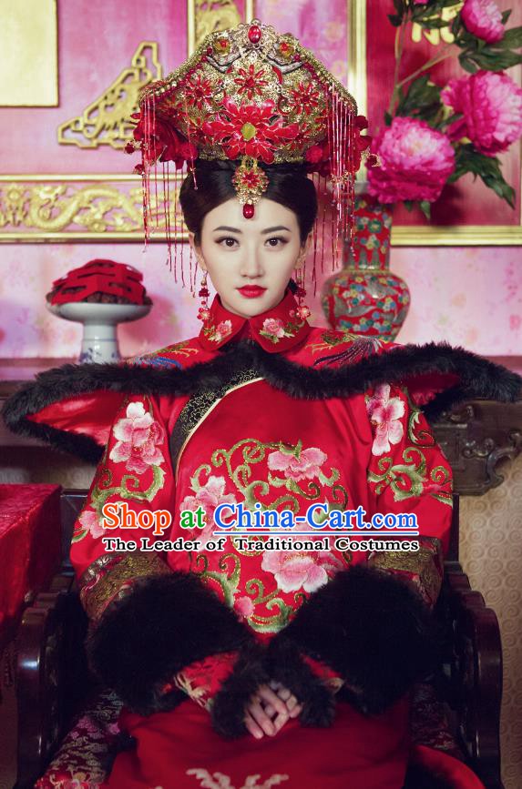 Chinese Traditional Palace Lady Historical Costume China Qing Dynasty Empress Xiaozhuang Clothing