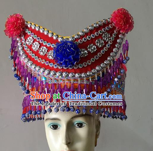 Traditional Chinese Yi Nationality Minority Hats Hair Accessories Ethnic Headwear for Women