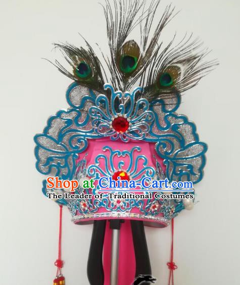 Traditional Chinese Beijing Opera Niche Hair Accessories Pink Hats Peking Opera Young Men Headwear