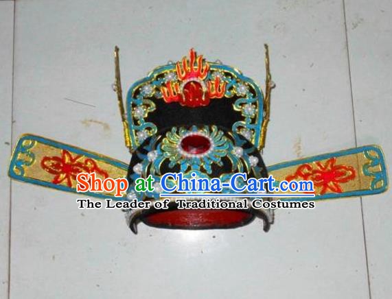 Traditional Chinese Beijing Opera Niche Hair Accessories Peking Opera Bridegroom Black Hats Headwear