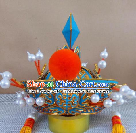 Traditional Chinese Beijing Opera Royal Highness Hats Peking Opera Seignior Headwear