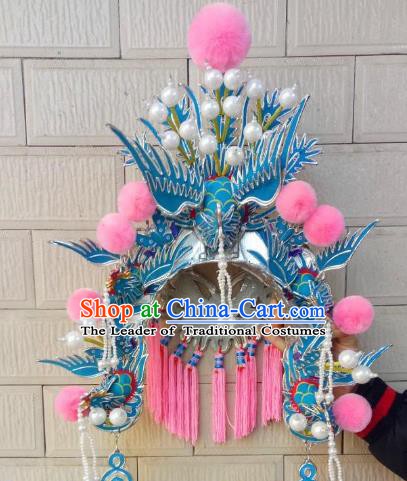 Traditional Chinese Beijing Opera Empress Phoenix Coronet Hair Accessories Peking Opera Actress Hats Headwear