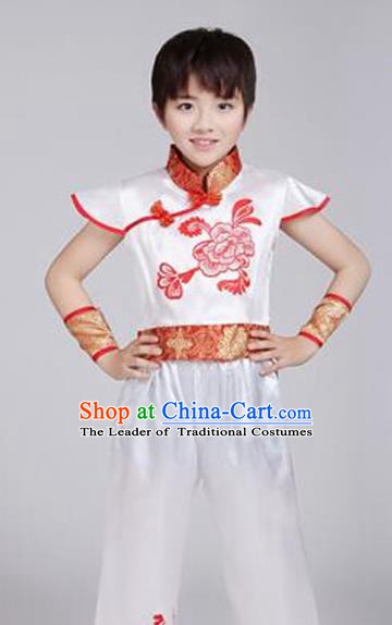 Traditional Chinese Classical Dance Yangko Costume, Children Folk Dance Chorus Dress for Kids