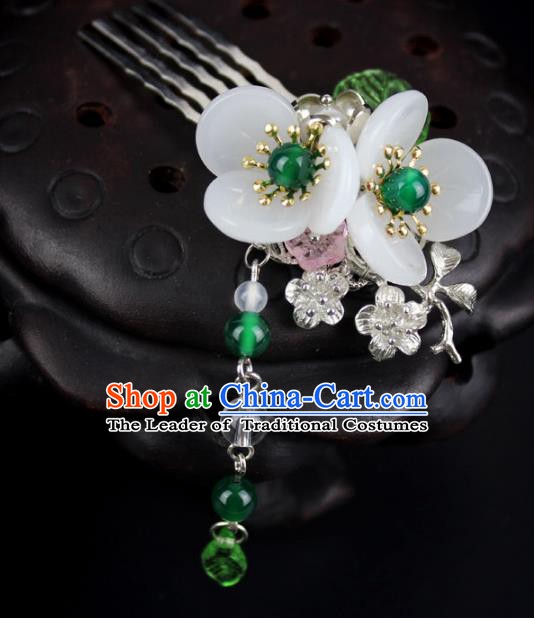 Chinese Ancient Handmade Hair Accessories Tassel Step Shake Hair Comb Hairpins for Women