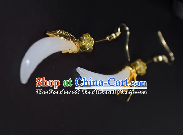 Chinese Ancient Handmade Earrings Accessories Moon Tassel Eardrop for Women