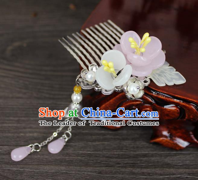 Chinese Ancient Handmade Hair Accessories Flowers Tassel Hair Combs Hairpins for Women