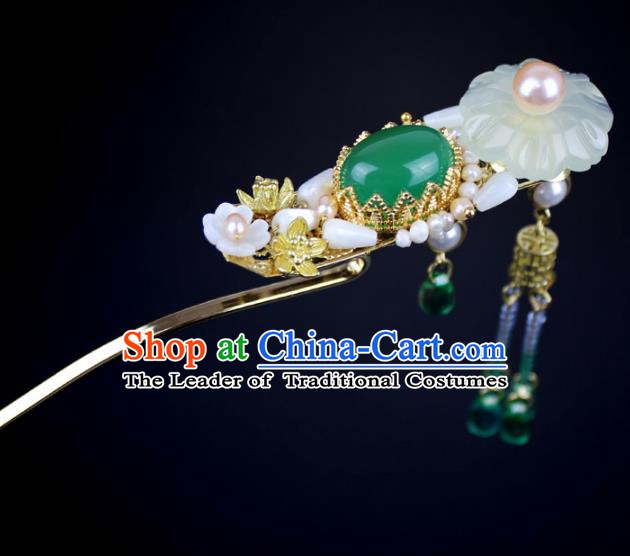 Chinese Ancient Handmade Hair Accessories Classical Hairpins Hanfu Tassel Step Shake for Women