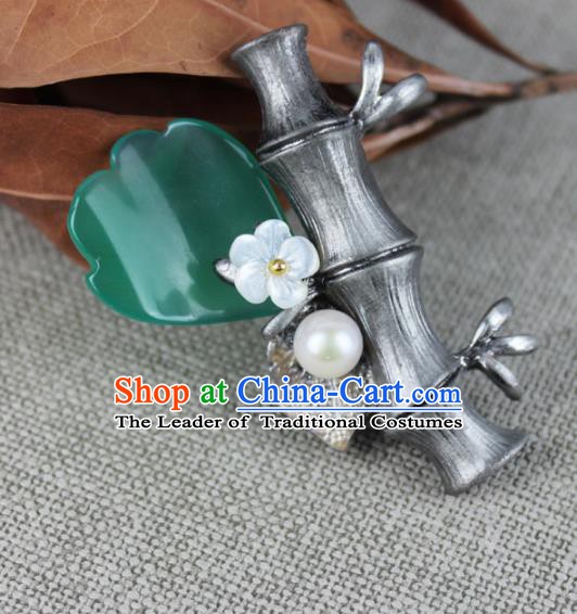 Chinese Ancient Handmade Accessories Bamboo Brooch for Women