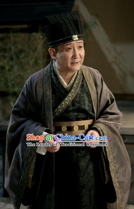 Traditional Chinese Wei and Jin Dynasties Prime Minister Replica Costume for Men