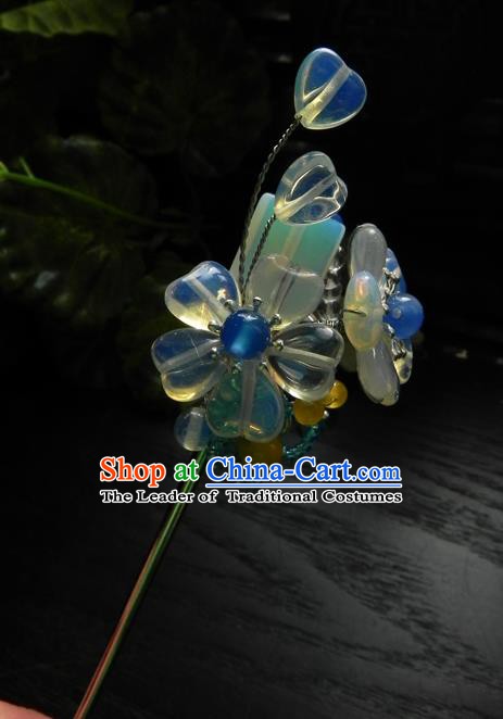 Chinese Handmade Ancient Hair Accessories Crystal Hair Clip Classical Hanfu Hairpins for Women