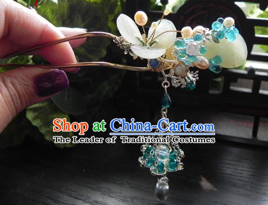 Chinese Handmade Ancient Hair Clip Hair Accessories Classical Hanfu Tassel Hairpins for Women