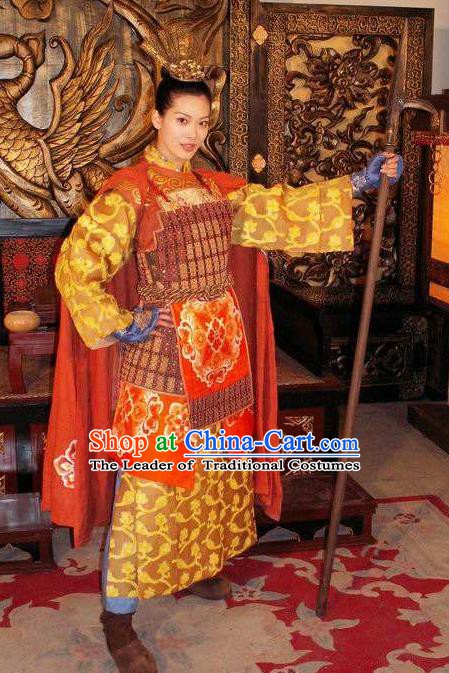 Chinese Ancient Tang Dynasty Female General Princess Pingyang Replica Costume for Women