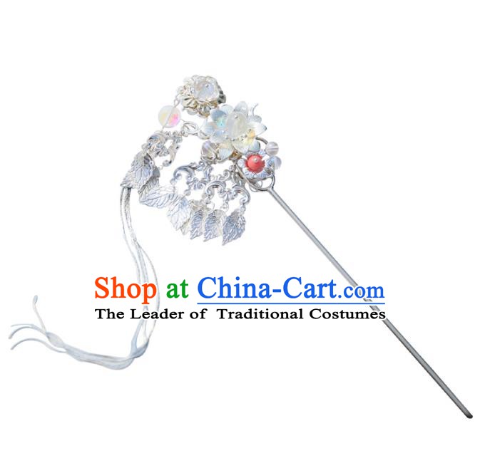 Chinese Ancient Handmade Hanfu Leaf Hairpins Palace Lady Step Shake Hair Accessories for Women