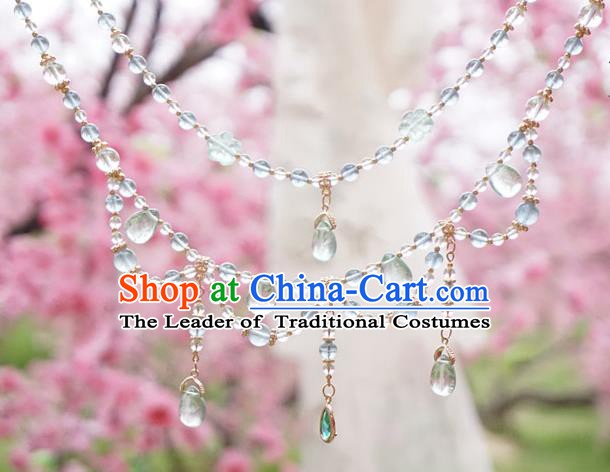 Chinese Handmade Ancient Jewelry Accessories Crystal Necklace Hanfu Necklet for Women