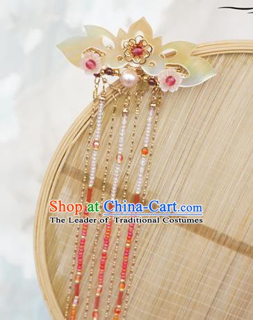 Chinese Ancient Handmade Tassel Step Shake Hanfu Lotus Hairpins Hair Accessories for Women