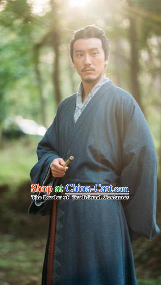 Chinese Ancient Eastern Han Dynasty Military Counsellor Guo Jia Historical Costume for Men