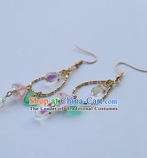 Chinese Ancient Jewelry Accessories Handmade Eardrop Hanfu Earrings for Women