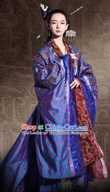 Chinese Ancient Warring States Period Imperial Princess Jinshu Hanfu Dress Embroidered Replica Costume for Women