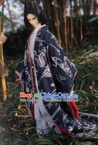 Traditional Asian Japan Costume Japanese Prince Kimono Yukata Haori Hakama Clothing for Men