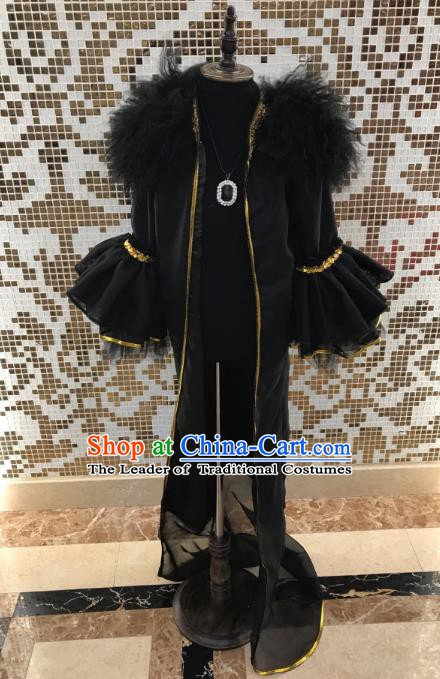 Top Grade Children Stage Performance Costume Catwalks Black Clothing for Kids