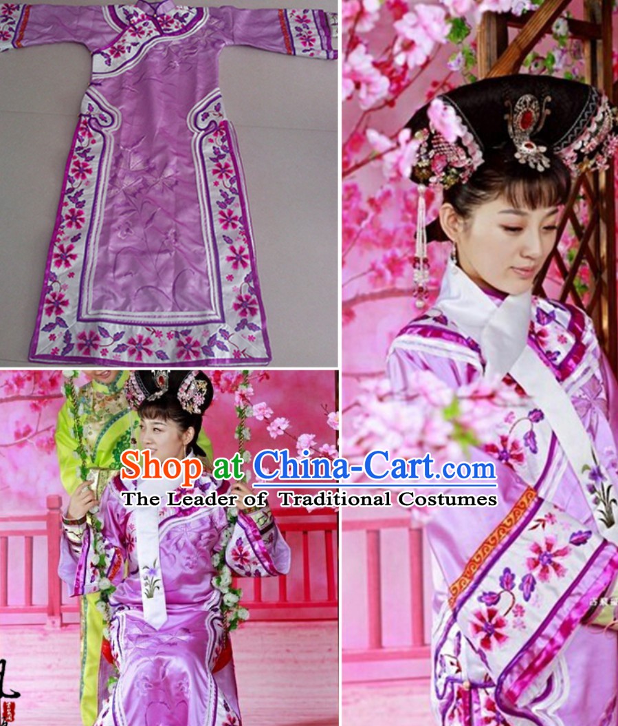 Ancient Chinese Qing Dynasty Manchu Imperial Princess Dress Royal Costumes Empress Clothing