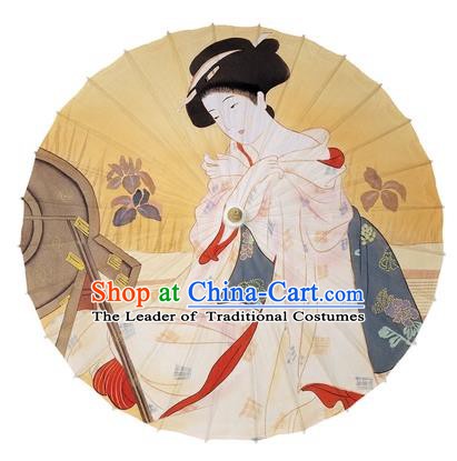 Chinese Traditional Paper Umbrella Folk Dance Handmade Painting Geisha Oil-paper Umbrella Kimono Umbrella