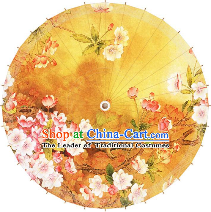 Chinese Traditional Artware Paper Umbrella Printing Begonia Flowers Oil-paper Umbrella Handmade Umbrella