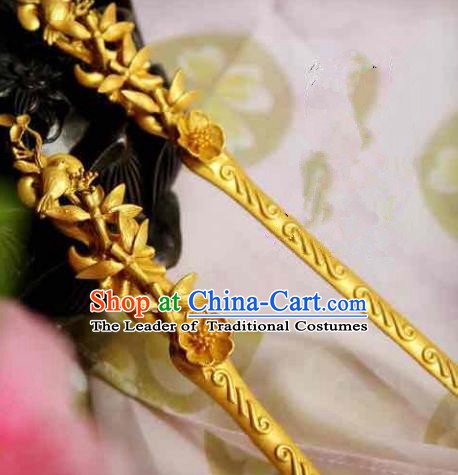 Chinese Handmade Classical Hair Accessories Flowers Birds Hairpin Hair Stick Hanfu Hairpins for Women