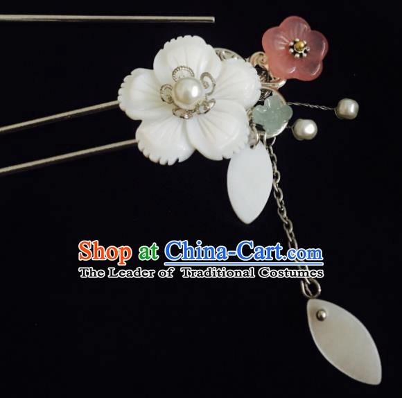 Traditional Chinese Ancient Hair Accessories Hair Stick Shell Flowers Hairpins for Women