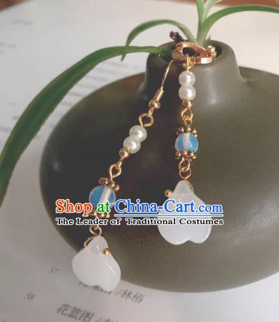 Traditional Chinese Ancient Jewelry Accessories Jade Beads Earrings Eardrop for Women