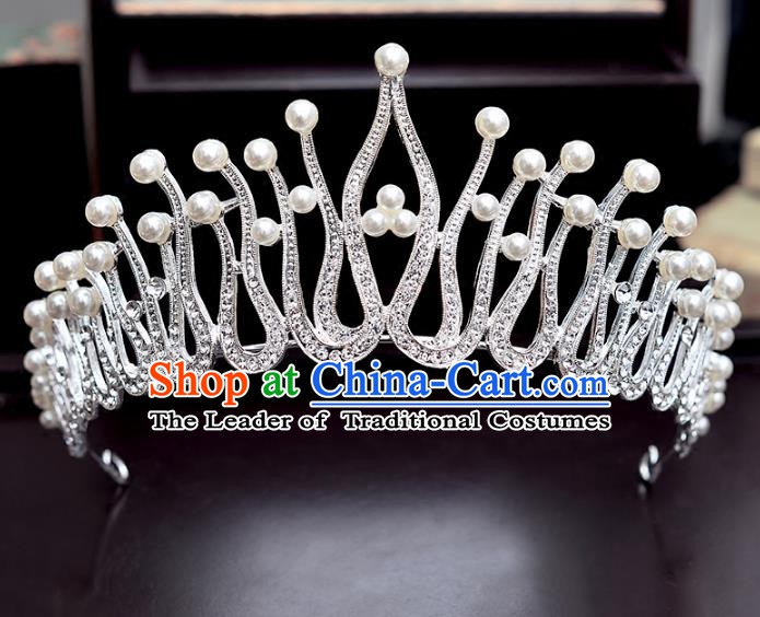 Handmade Bride Wedding Hair Accessories Crystal Royal Crown for Women