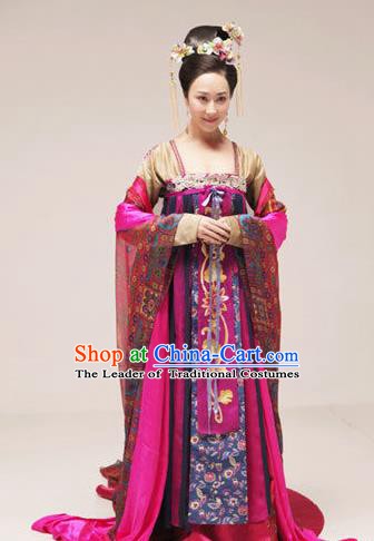 Traditional Chinese Ancient Palace Lady Tang Dynasty Imperial Consort Embroidered Replica Costume for Women