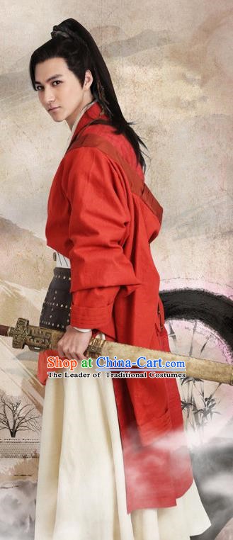 Chinese Ancient Three Kingdoms Period Shu Kingdom Swordsman General Liu Shen Replica Costume for Men