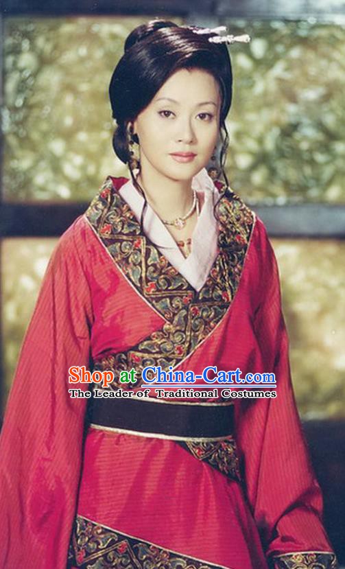 Chinese Ancient Qin Dynasty Imperial Consort Zhao Hanfu Dress Replica Costume for Women