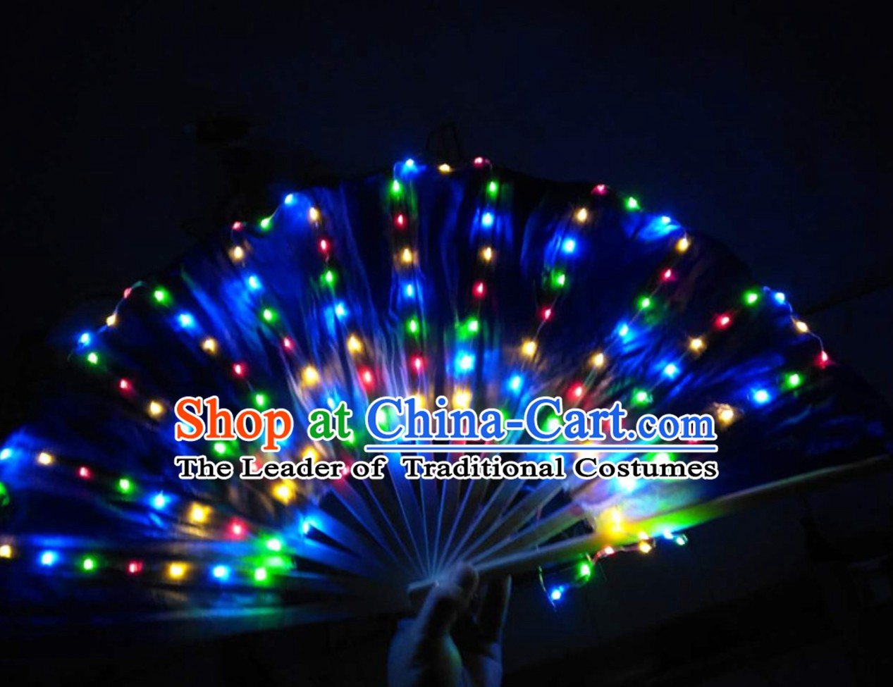 Professional Stage Performance LED Fans Pure Silk Hands Props