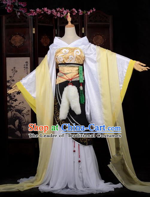 Chinese Ancient Palace Princess Costume Cosplay Tang Dynasty Swordswoman Dress Hanfu Clothing for Women