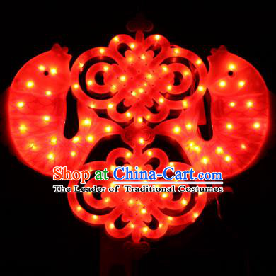 Traditional Handmade Chinese Lanterns Spring Festival Double Fishes Electric LED Lights Lamps Hanging Lamp Decoration